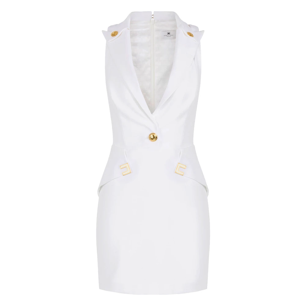 Elisabetta Franchi White Abito - Female - Short Dresses - 2XL - Dresses