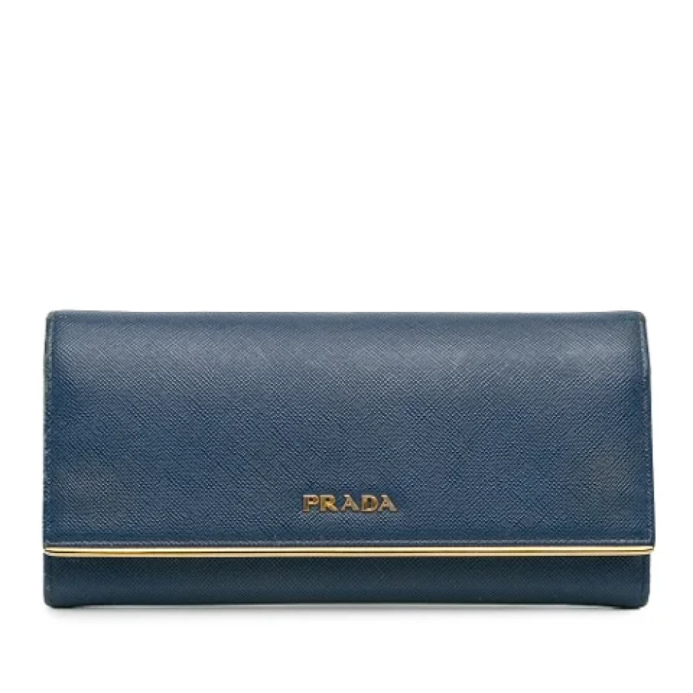 Prada Vintage Pre-owned Leather wallets Blue Dames