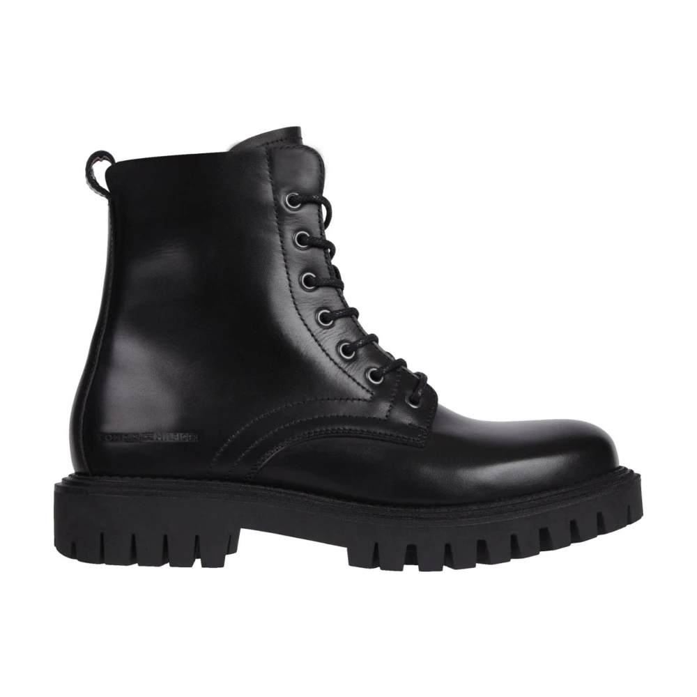Tommy Hilfiger Men's Black Lace-Up Boots, 9 Uk, Chunky Ankle Boots