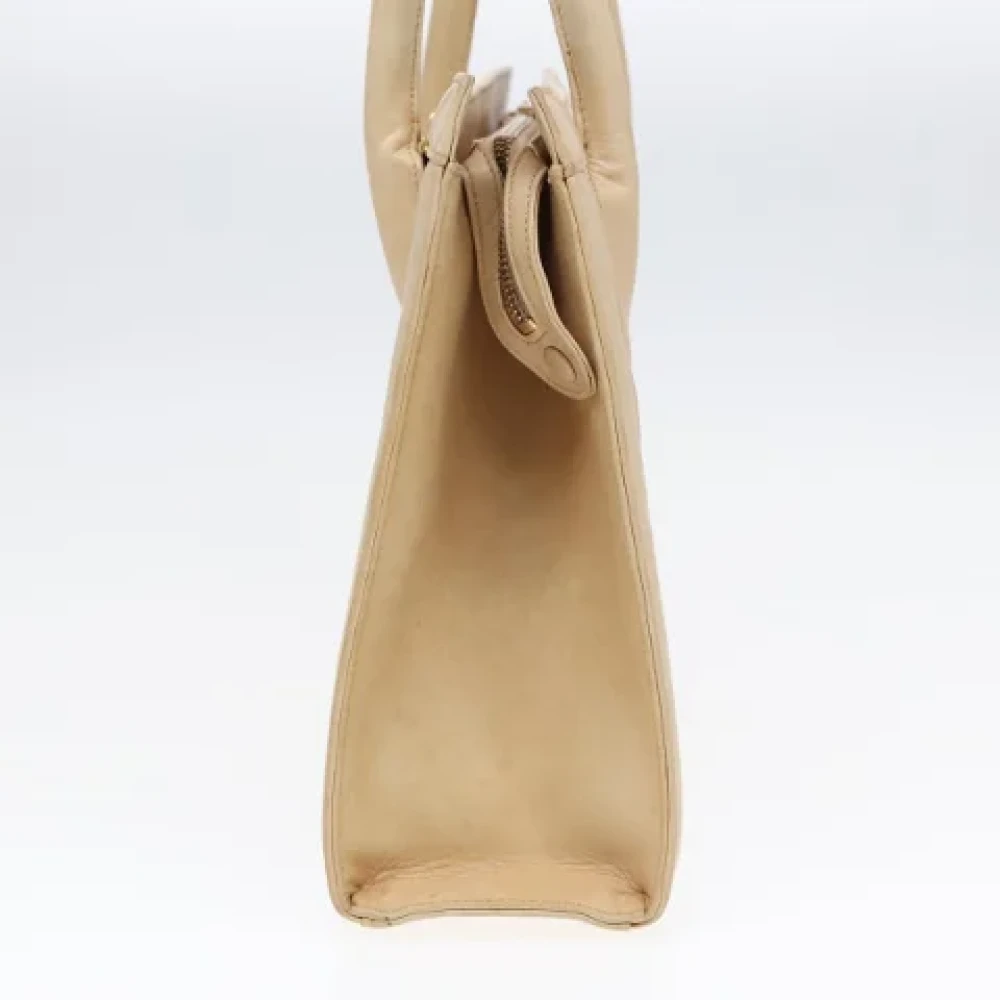 Chanel Vintage Pre-owned Leather handbags Beige Dames