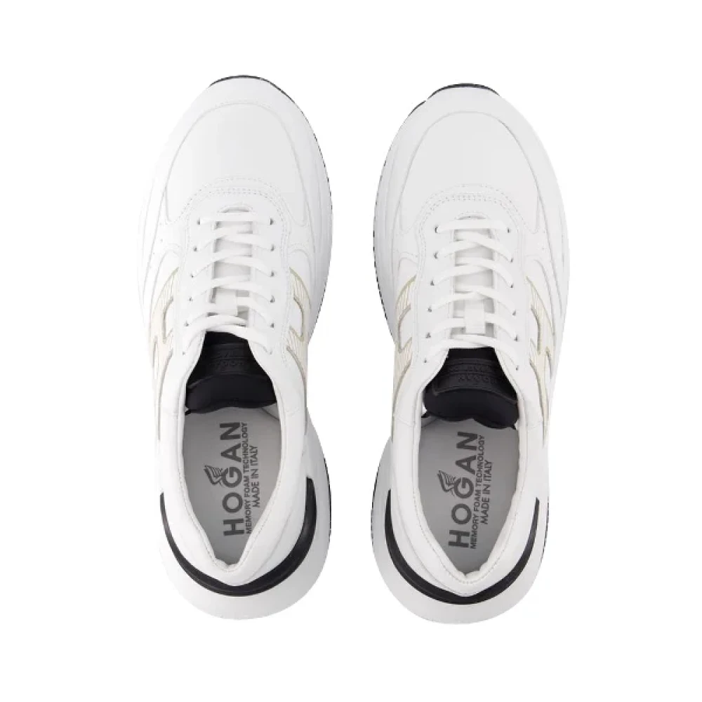 Hogan Zwarte stoffen sneakers met 5 cm hak White Dames