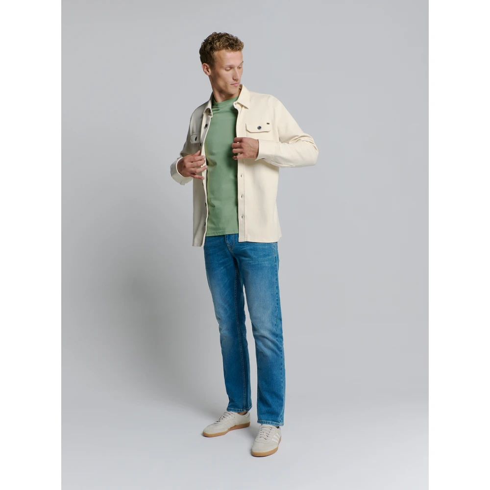 No Excess Knoopsluiting Overshirt Sweatshirt White Heren