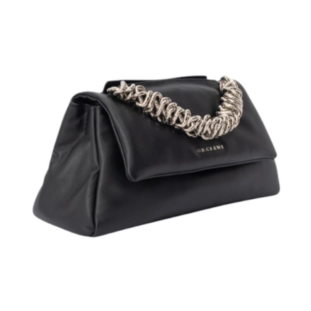 Orciani Schoudertas met puffer effect en metalen handvat Black Dames