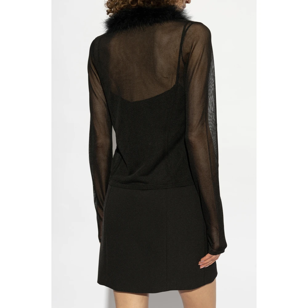Blumarine Vest met bont Black Dames