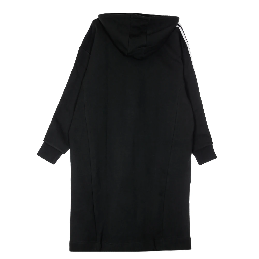 Adidas Zwarte Hoodie Jurk Lange Mouw Black Dames