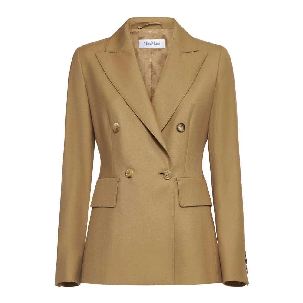 Max Mara Osanna Double-Breasted Blazer Beige Dames