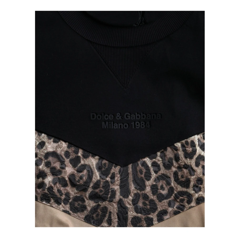 Dolce & Gabbana Luipaardprint Pullover Sweater Mannen Black Heren
