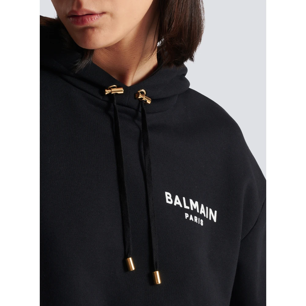 Balmain Flocked Paris hoodie Black Dames