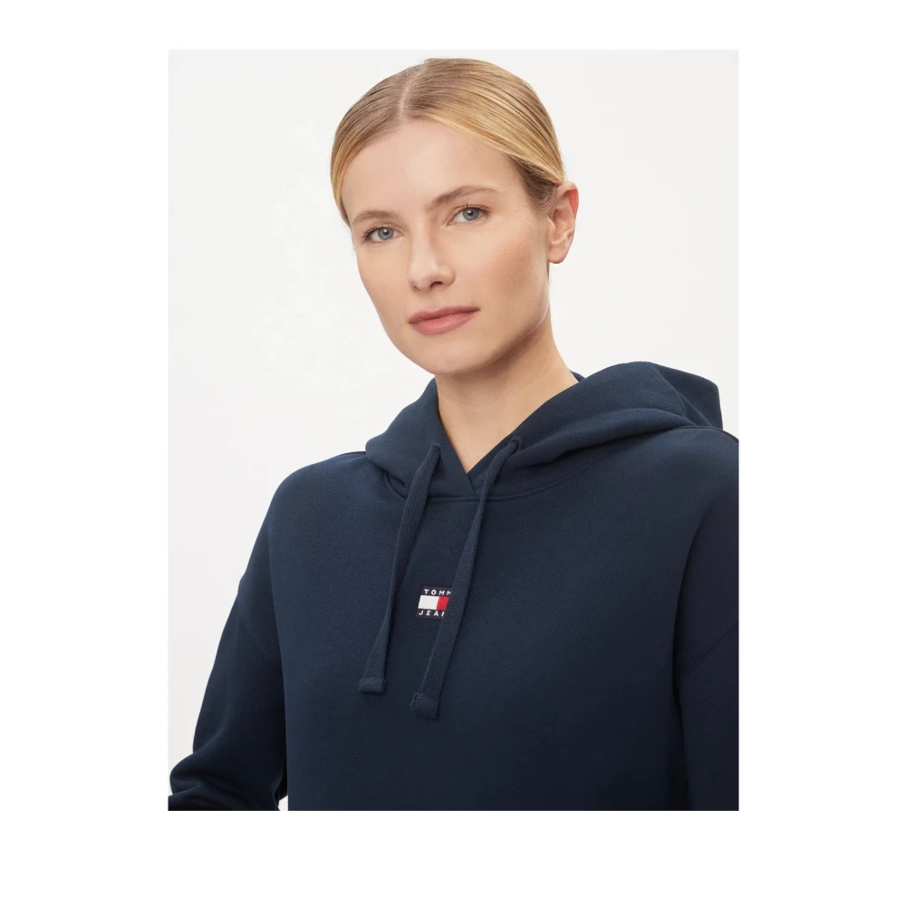 Tommy Jeans Basic Badge Hoodie Blauw Blue Dames