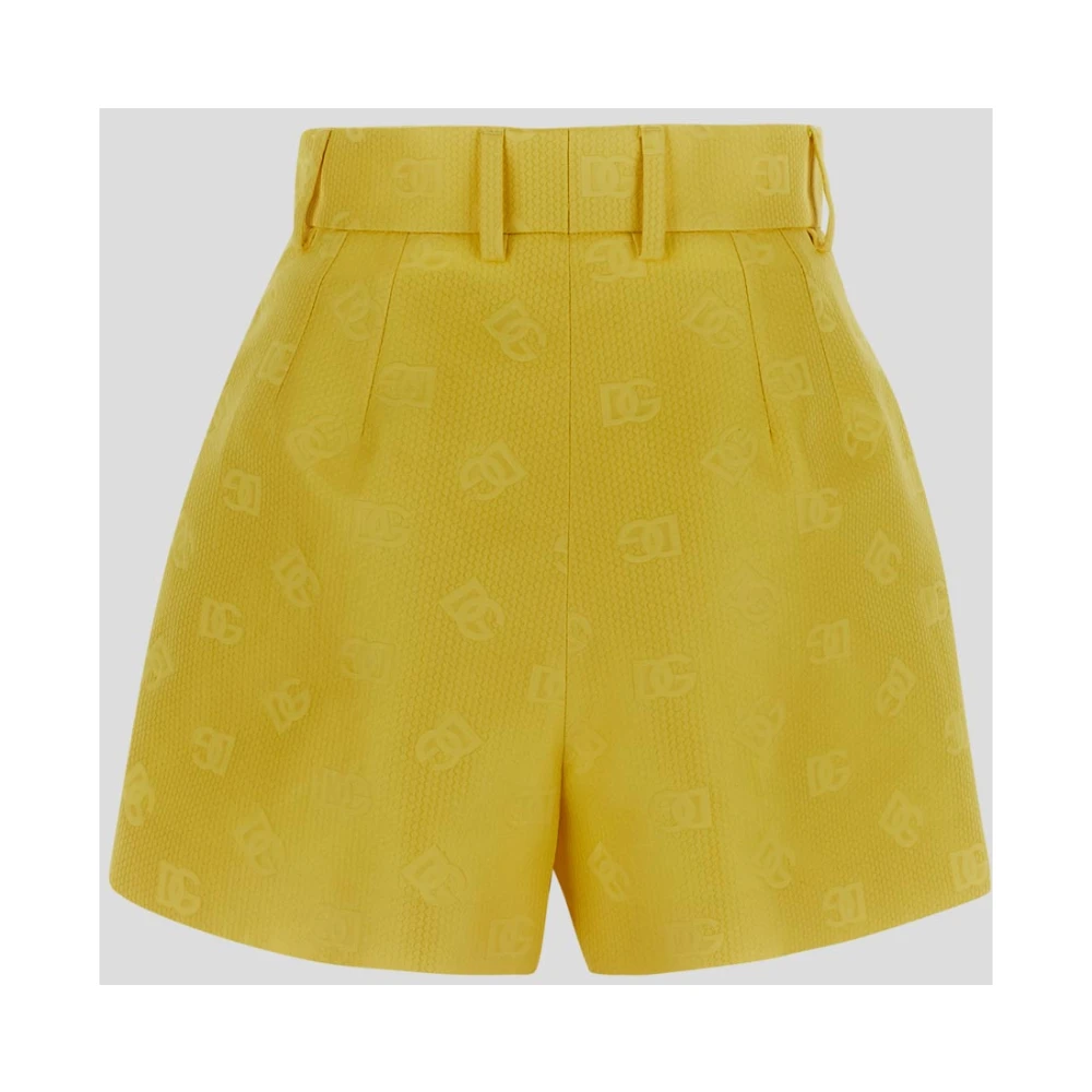 Dolce & Gabbana Katoenen shorts met zijzakken Yellow Dames