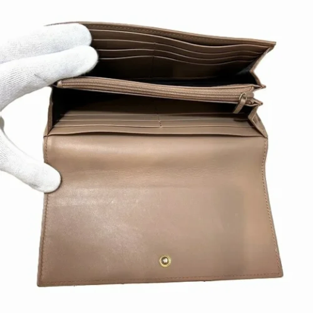 Gucci Vintage Pre-owned Leather wallets Beige Dames