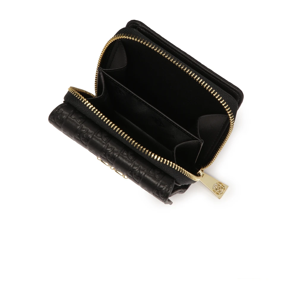 Kazar Kleine portemonnee voor vrouwen met reliëf monogrammen Black Dames
