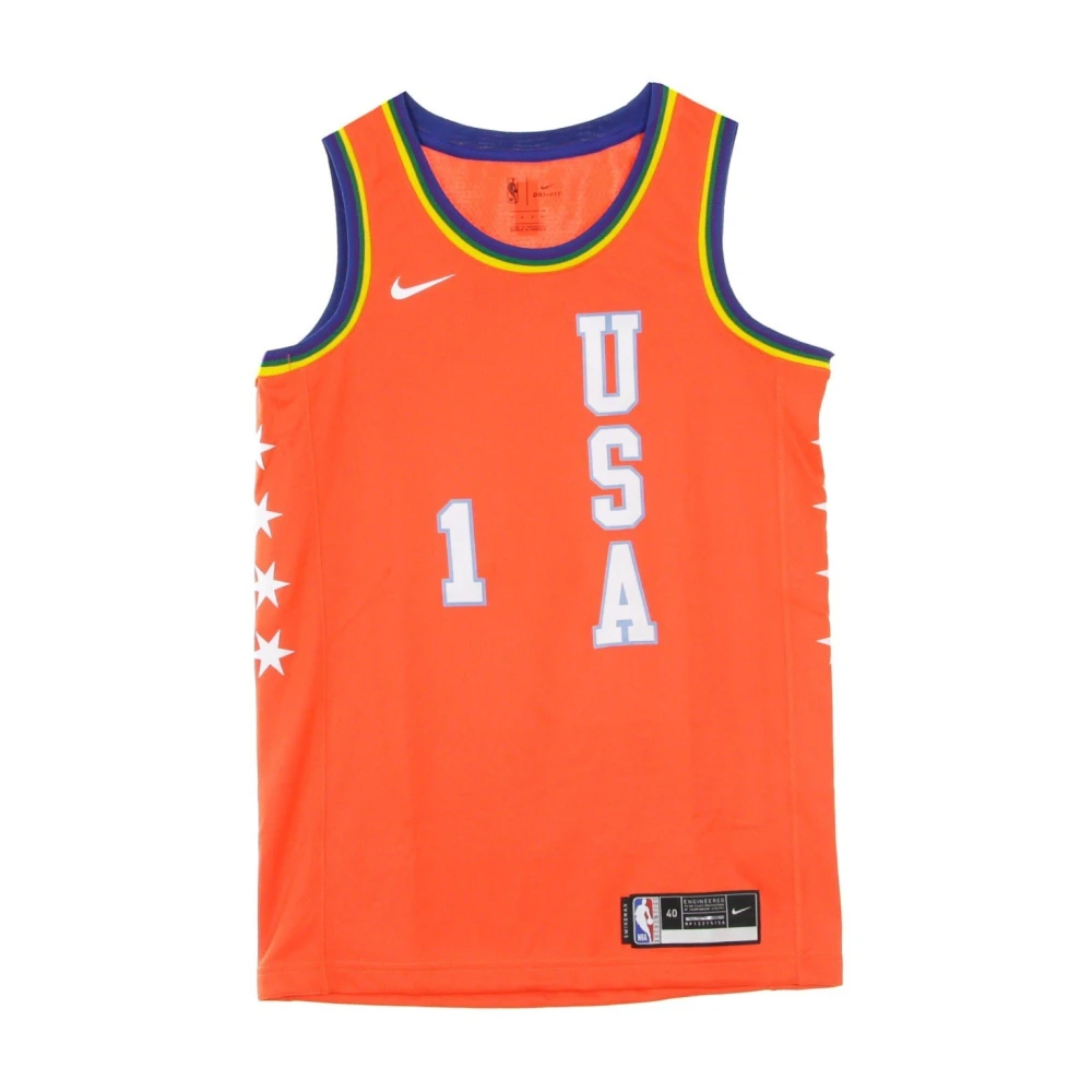 Nike USA Rising Stars Basketbal Jersey Orange Heren