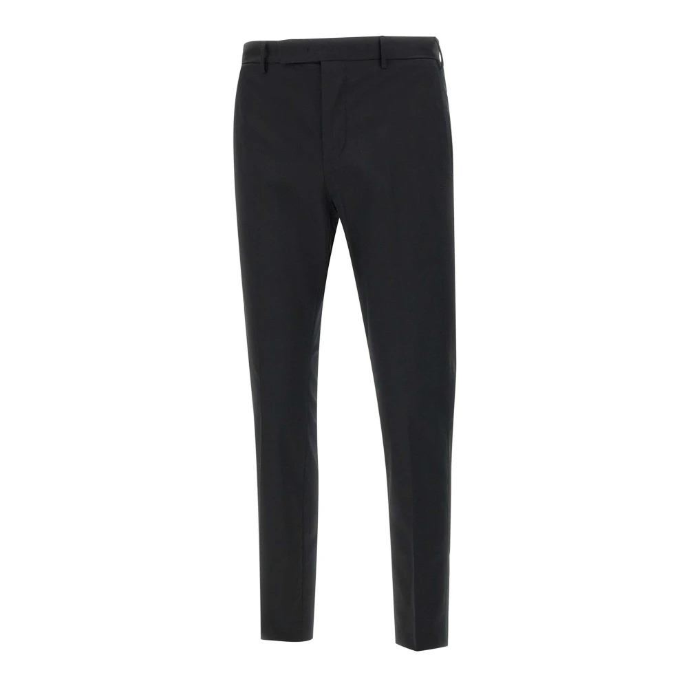 PT Torino Zwarte Stretch Katoen Satijnen Broek Black Heren