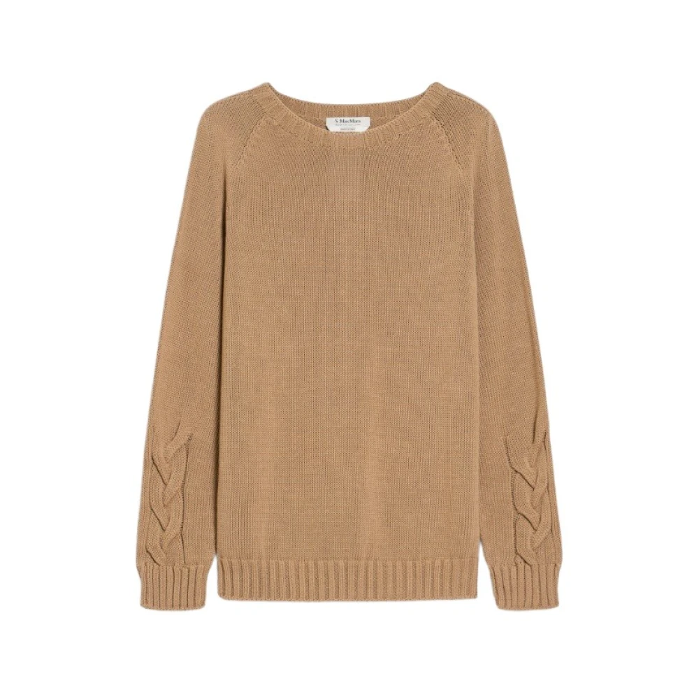 Max Mara Elegante Crewneck Gebreid met Details Beige Dames