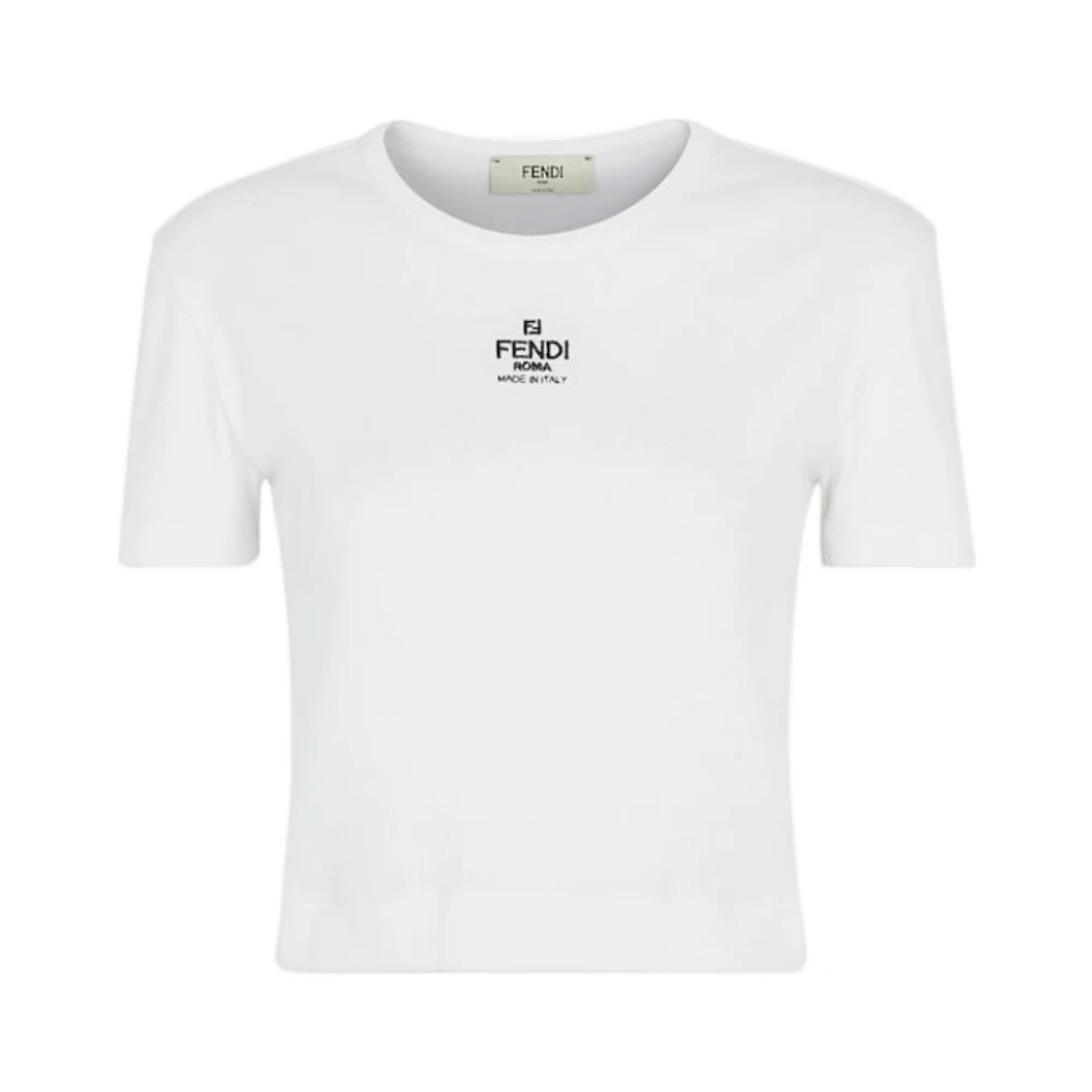 Fendi Logo T-Shirt van Canellé White Dames
