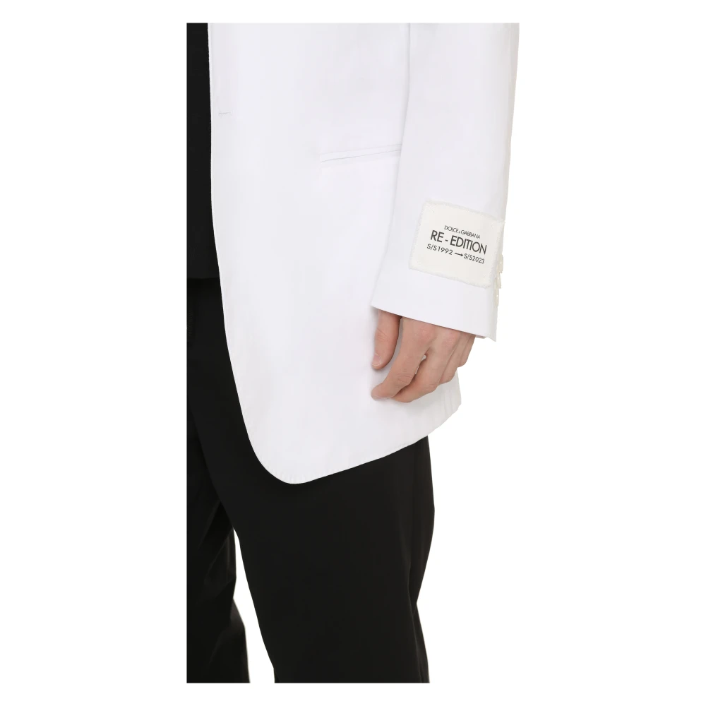 Dolce & Gabbana Katoenen reverskraagjas White Heren