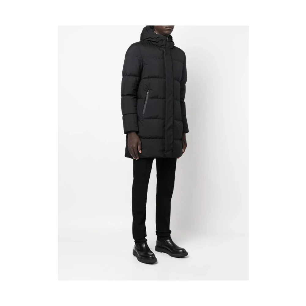 Herno Gewatteerde Pufferjas met Capuchon Black Heren