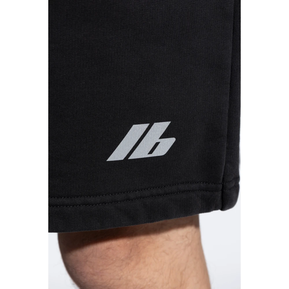 Balenciaga Katoenen shorts met gedrukt logo Black Heren