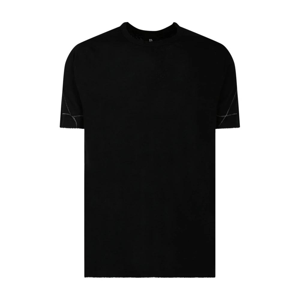Thom Krom Zwarte korte mouwen T-shirt met littekenstiksels Black Heren