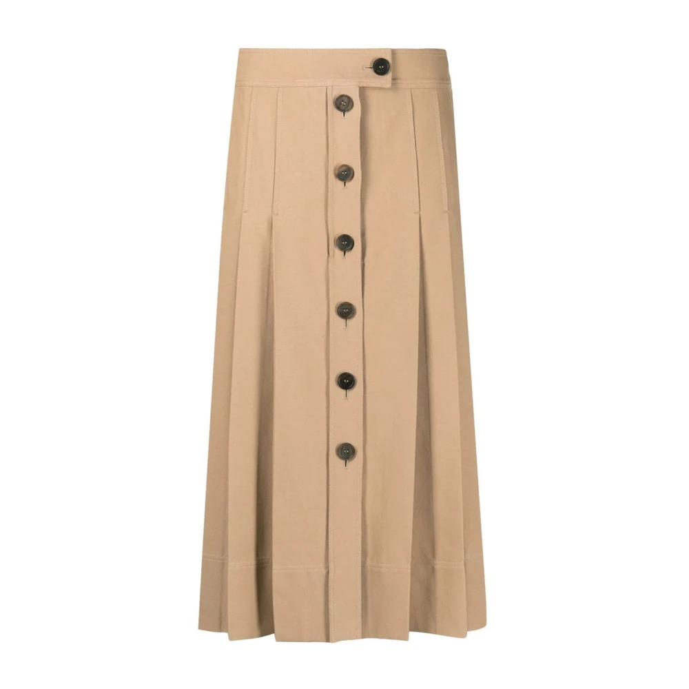 Salvatore Ferragamo Casual Beige Katoenen Rok Beige Dames