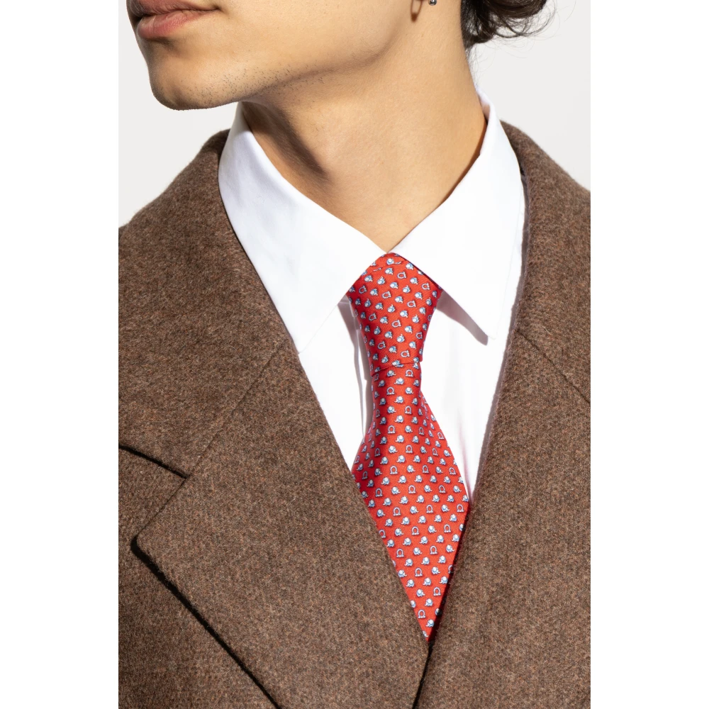 Salvatore Ferragamo Zijden stropdas Red Heren