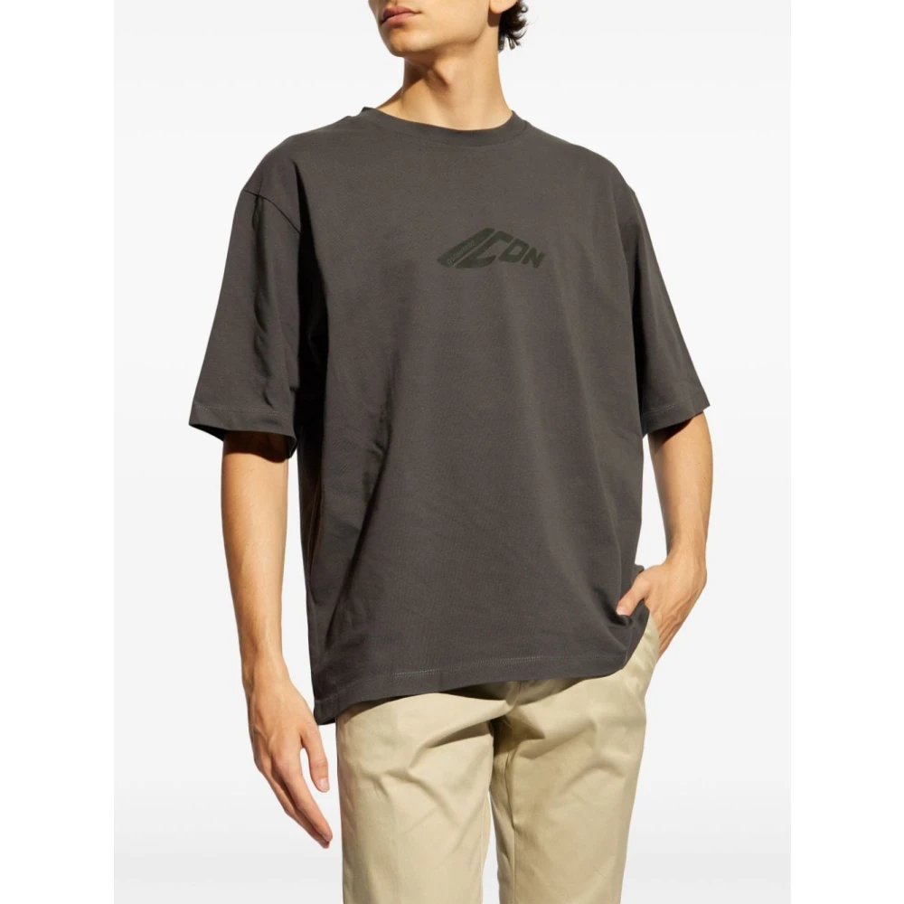 Dsquared2 Grijze T-shirt met Zwarte Voorkant Logo Gray Heren
