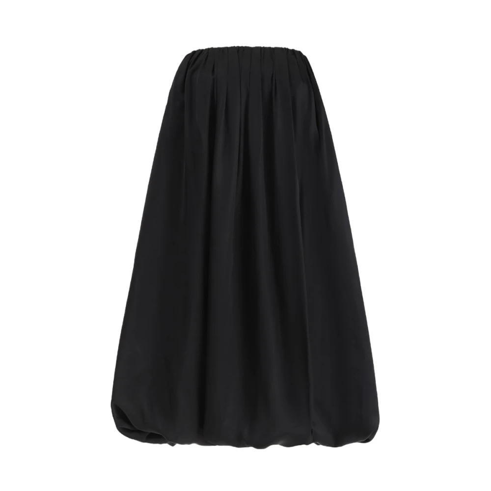 MM6 Maison Margiela Zwarte Satijnen Ballon Mouwloze Mini Jurk Black Dames