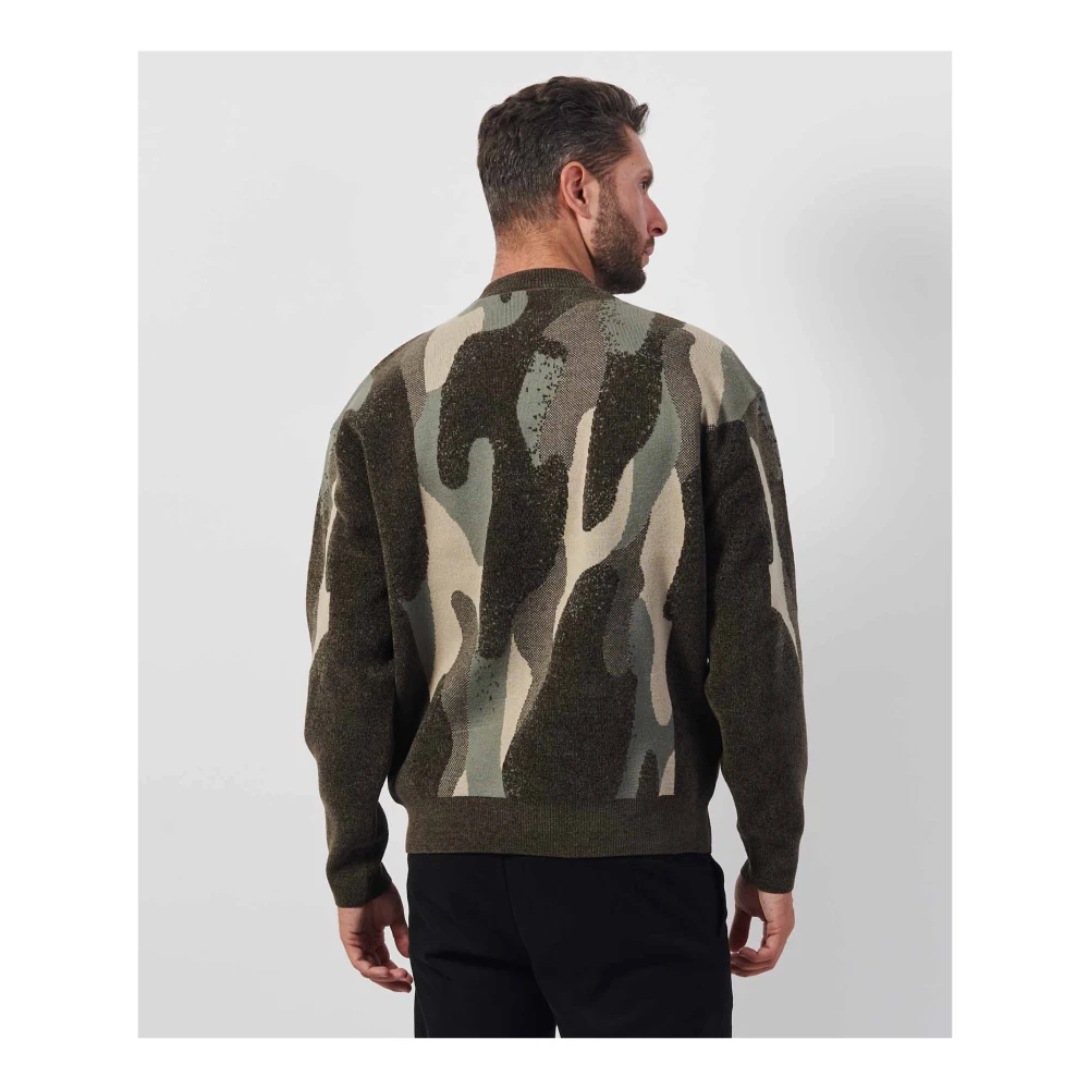 Armani Exchange Camouflage Groene Trui Multicolor Heren