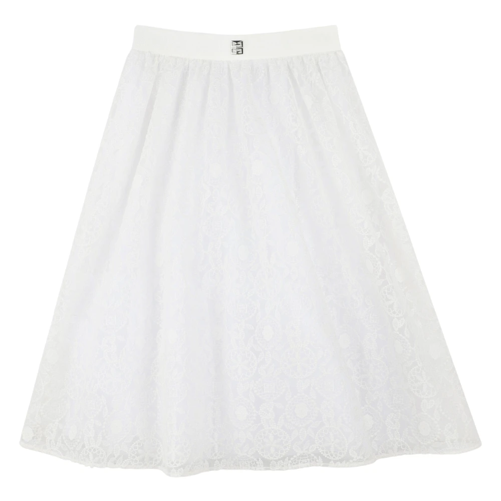 Givenchy Girls White Kids Skirts, 5 Y, Logo Tulle Skirt