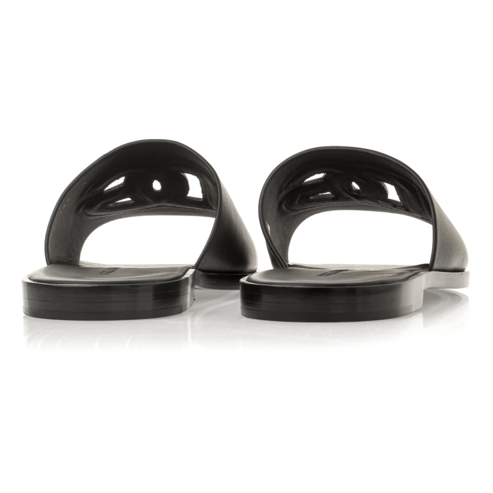 Dolce & Gabbana Leren Slippers voor Heren Stap in Stijl Black Heren