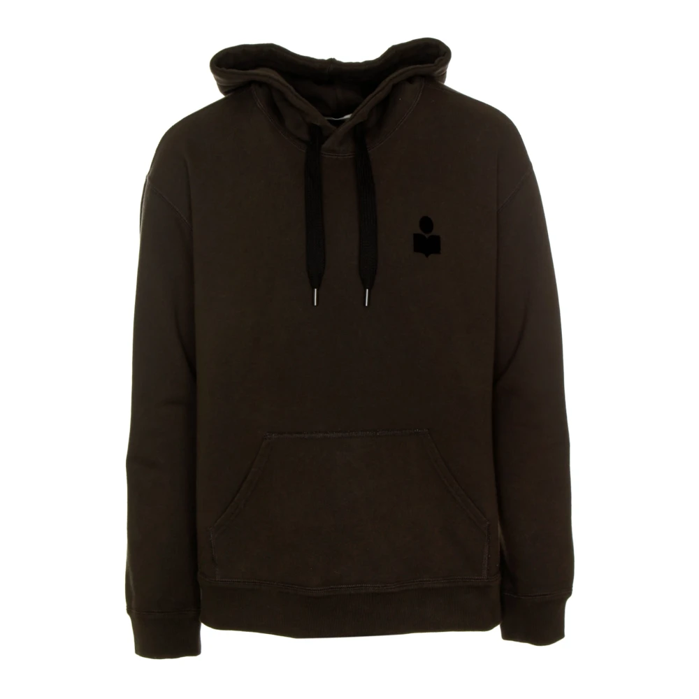 Isabel marant Matte hoodie met trekkoord en logo Gray Heren
