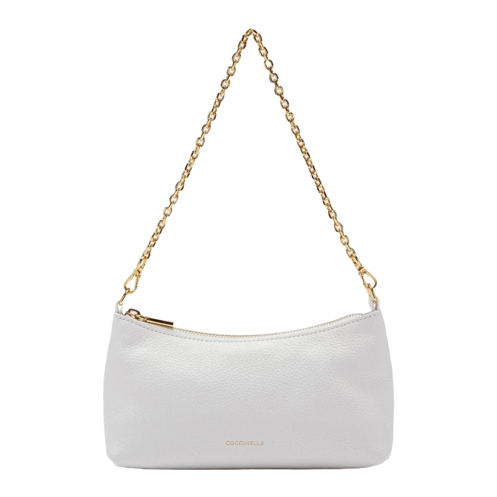 Coccinelle Grained Leather Mini Tas Wit White Dames