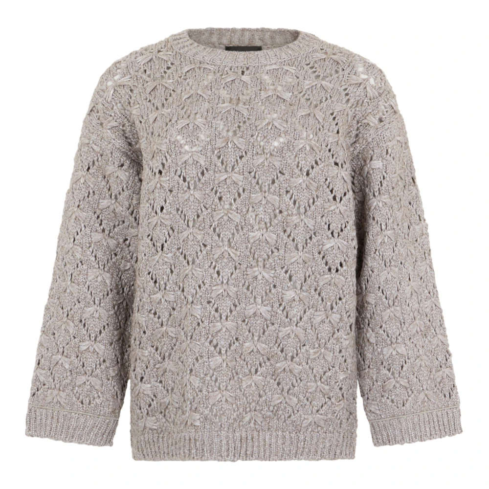 Fabiana Filippi Crew Neck Jumper - Female - Round-Neck Knitwear - Gray - S - Knitwear
