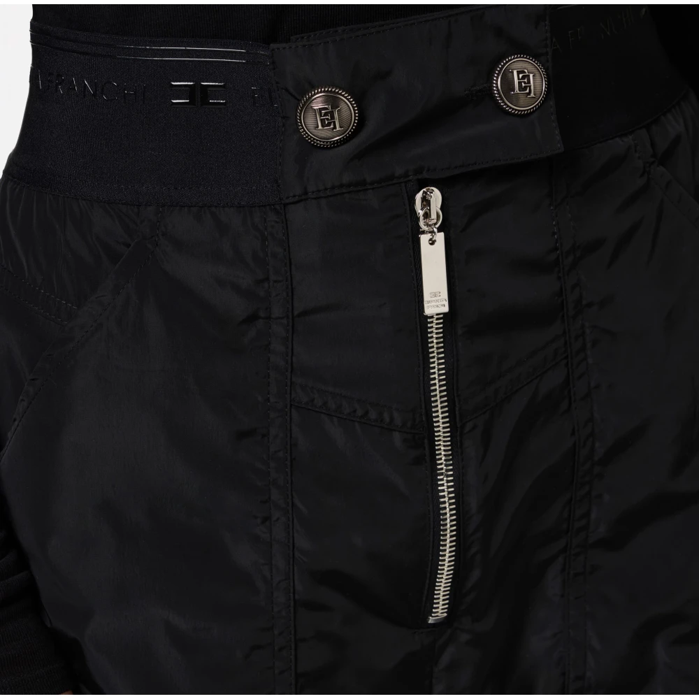 Elisabetta Franchi Cargo broek in zwart Black Dames