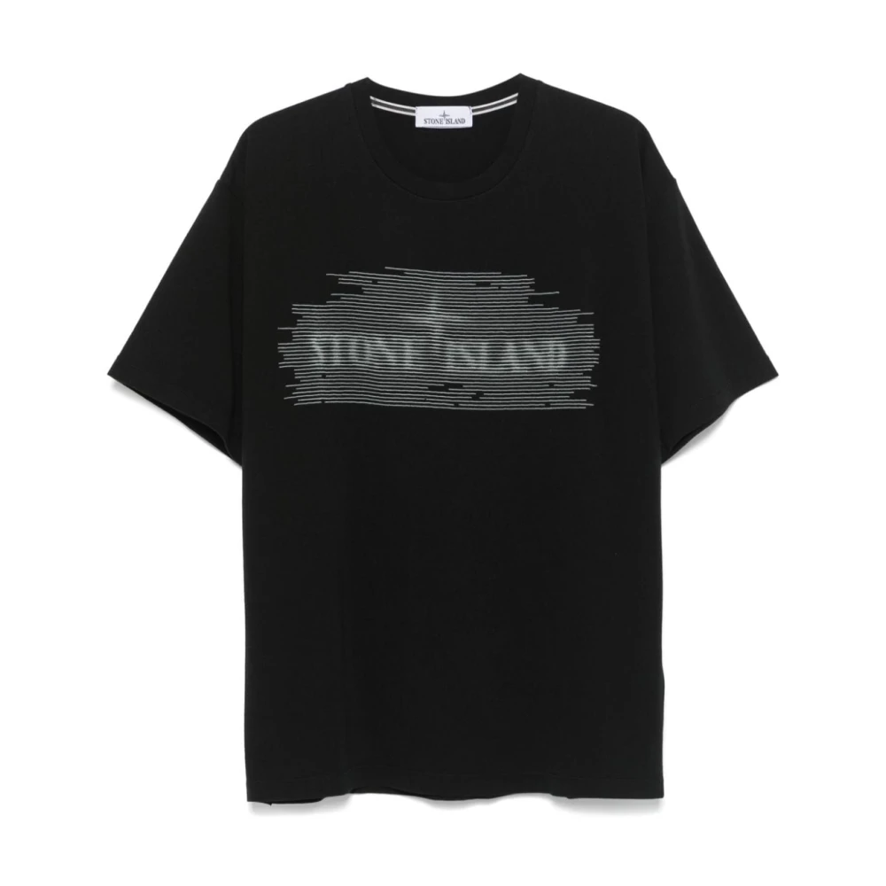 Stone Island Zwart Katoenen Jersey T-shirt Black Heren