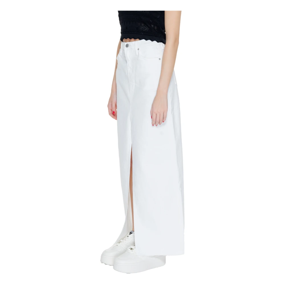 Tommy Jeans Lange Rok Lente Zomer Collectie White Dames