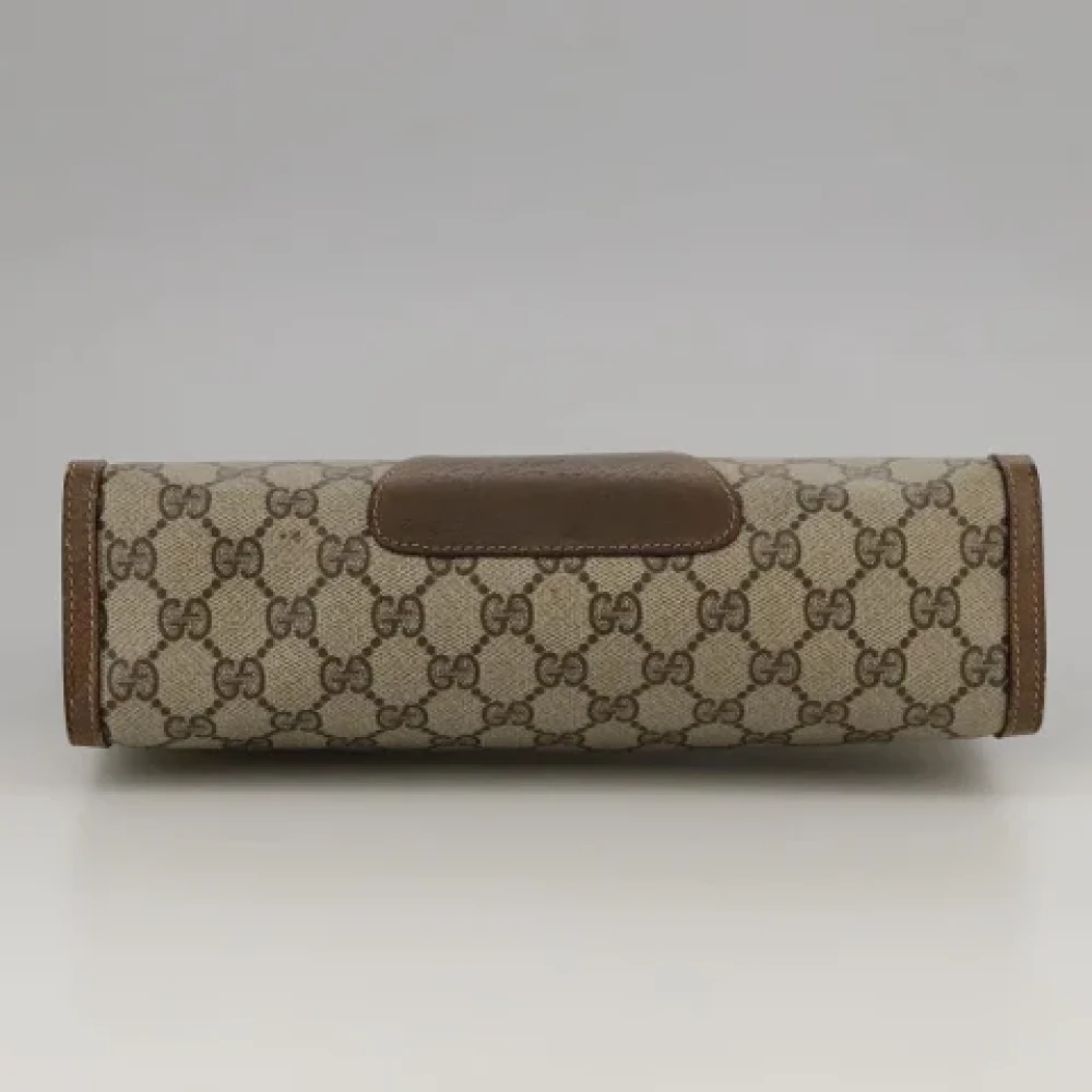 Gucci Vintage Pre-owned Leather clutches Beige Dames