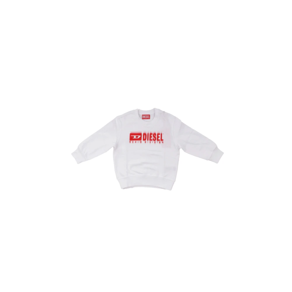 Diesel Kid Logo Front Vit Tröja White, Pojke