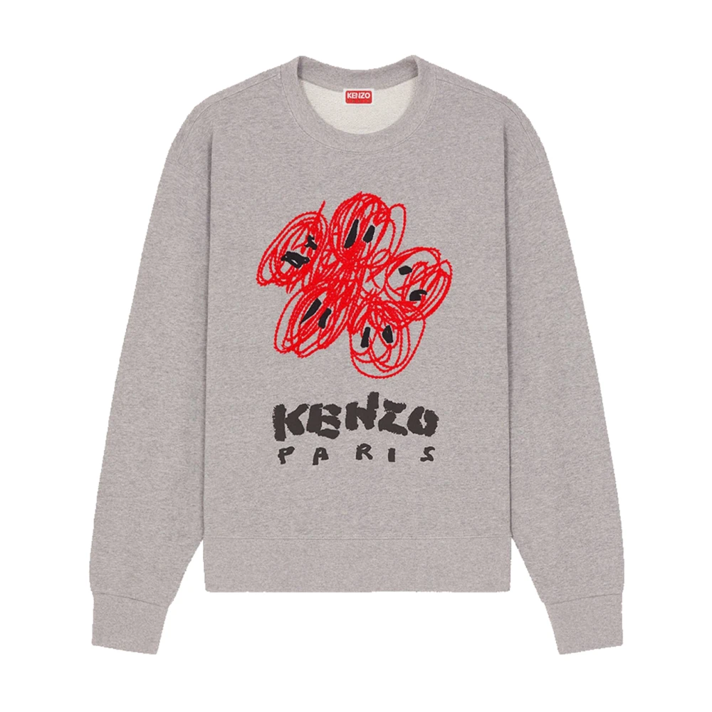 Kenzo Grijze Varsity Drawn Sweatshirt Gray Heren