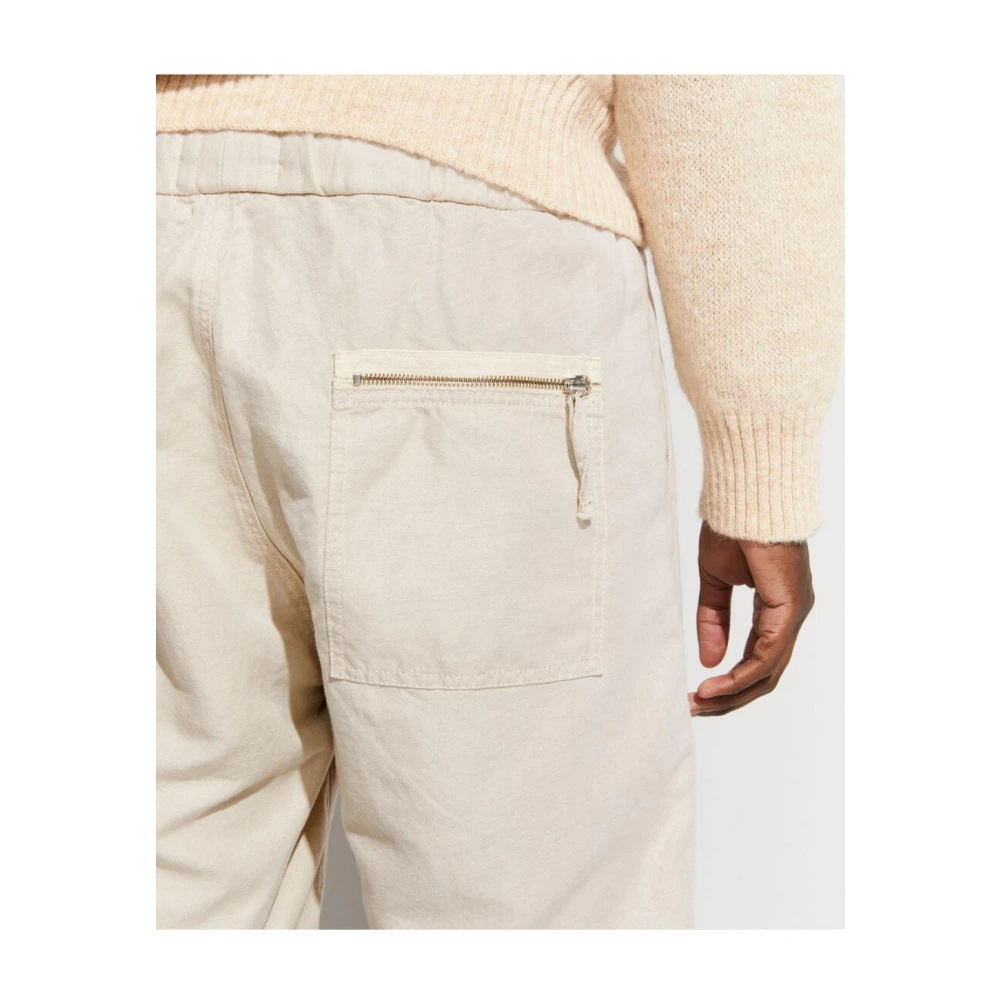 Elvine Linnen shorts comfortabele pasvorm biologisch katoen Beige Heren