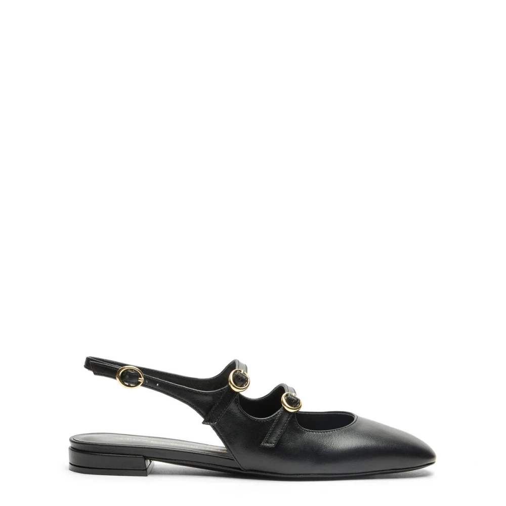 Stuart Weitzman Women's Black Ballerina Shoes, 7 Uk, Benni Mary Jane Slingback