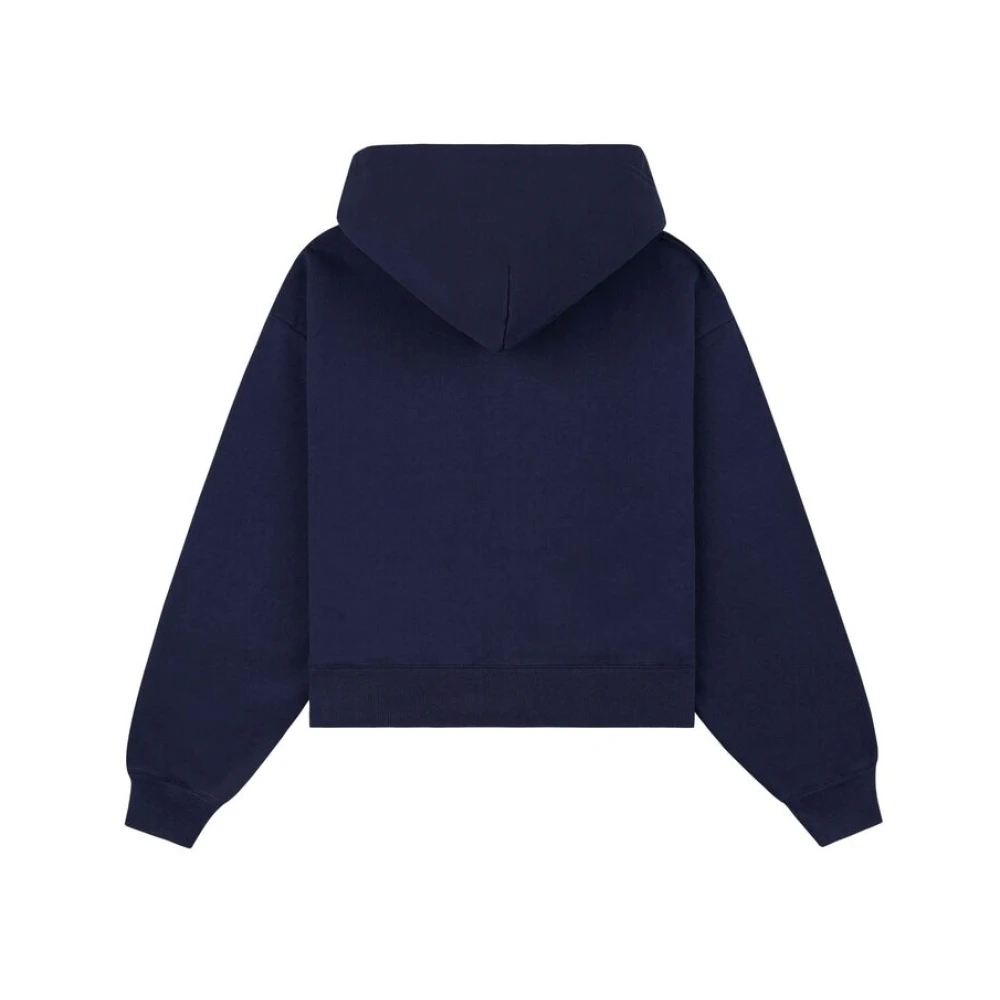 Sporty & Rich Navy Blauwe Hoodie met Rits Blue Dames