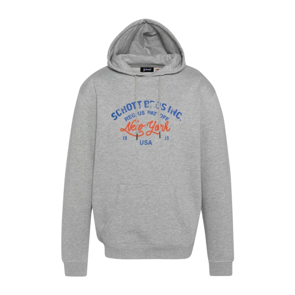 Schott NYC Spencer Hoodie Gray Heren