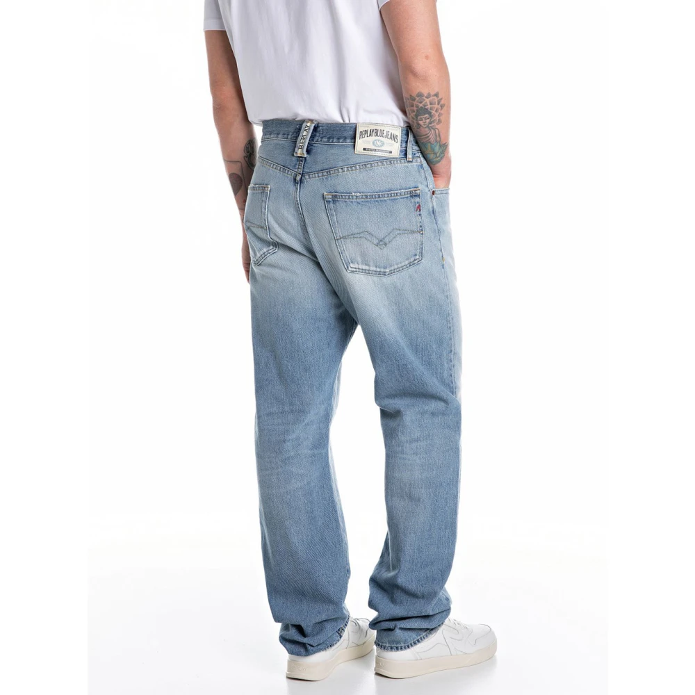 Replay Indigo Wide Jeans Blue Heren