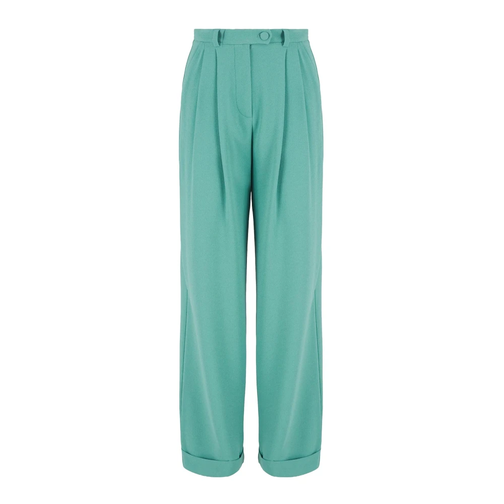 Emporio Armani Sablé Broek met Omgeslagen Zoom Green Dames