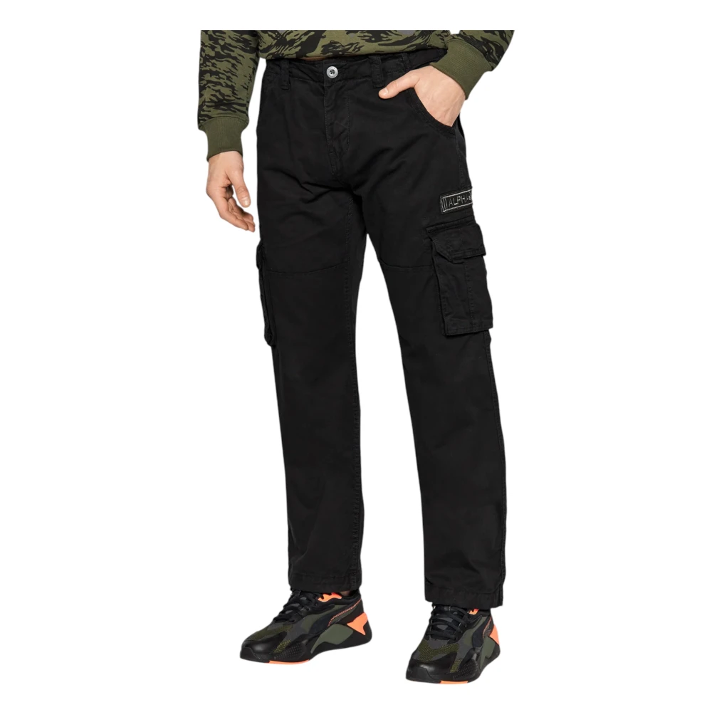 Alpha Industries Men's Black Straight Trousers, W32, Jet Pant