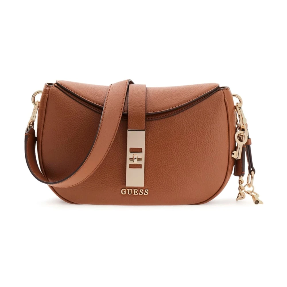 Guess Women's Brown Brooke Charm Shoulder Bag - Cross Body Bags - One Size - Bags