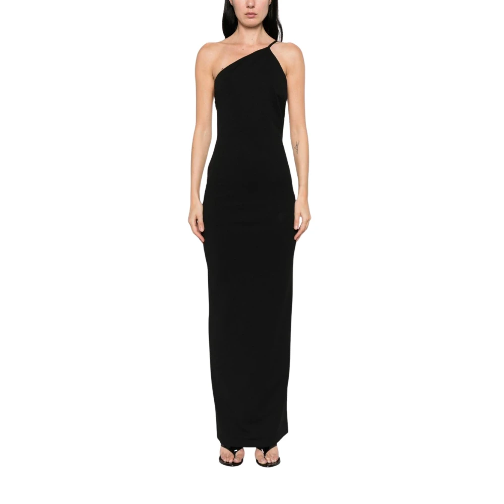Solace London Black Gowns, Female, 2XS, Asymmetric One-Shoulder Pencil Dress