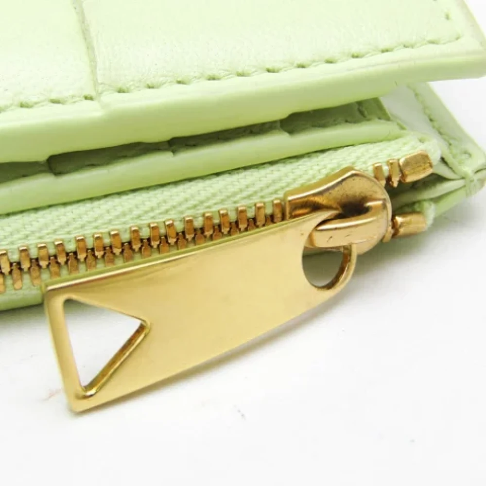 Bottega Veneta Vintage Pre-owned Leather wallets Green Dames